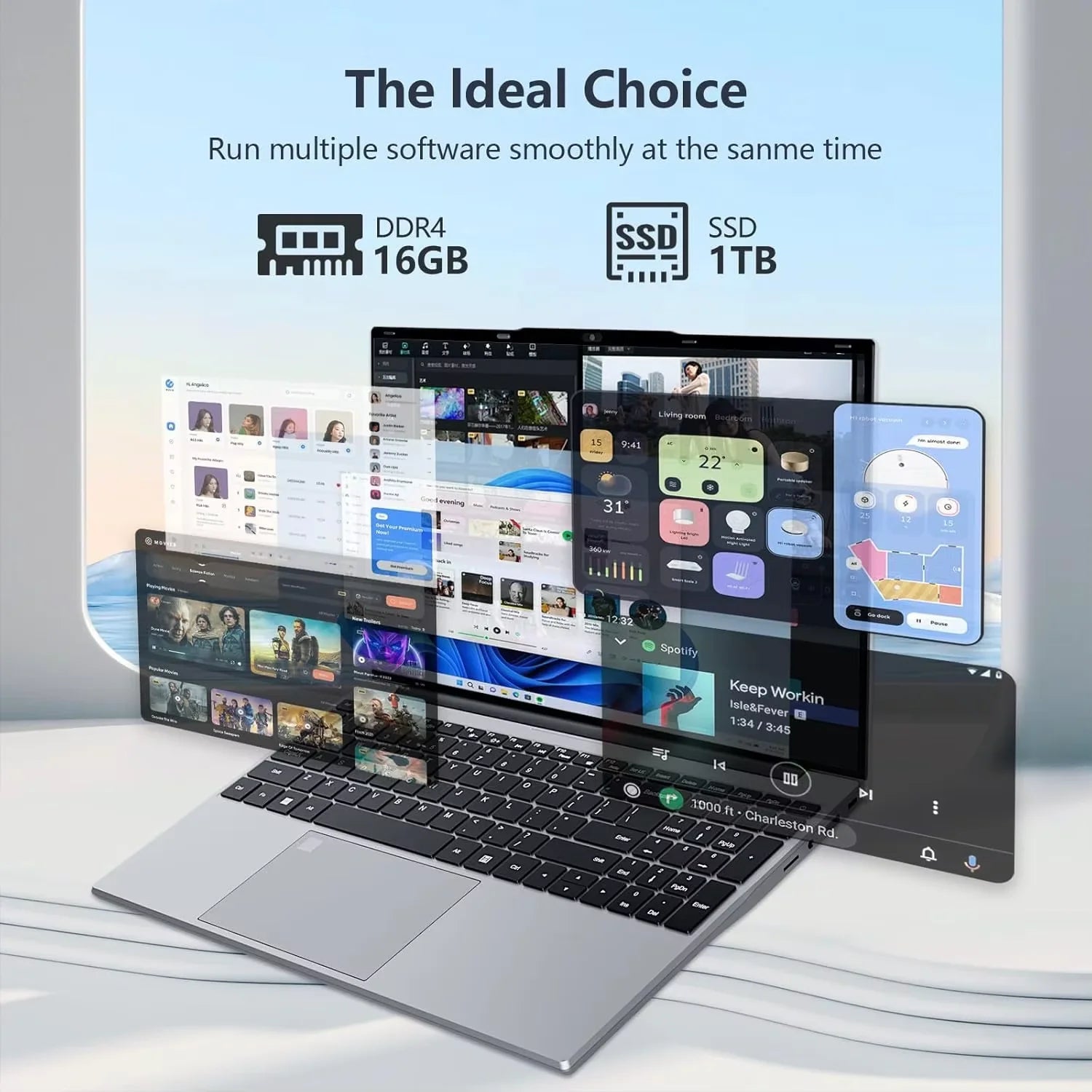 15.6 " Laptops Intel Core i9-10980HK 16GB RAM 1TB SSD Gaming Laptop 1920*1080 Windows 11 Laptops Office Study Home Use Computer