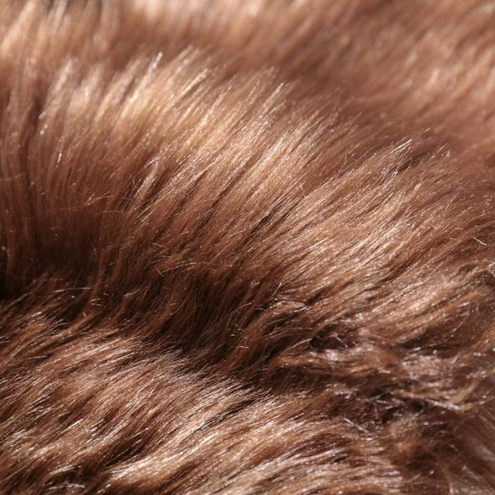 2X3 Brown Faux Sheepskin Area Rug – Fluffy Shaggy Soft Fur Floor Mat, Plush Bedside Carpet and Sofa Cover for Bedroom, Living Room, Nursery